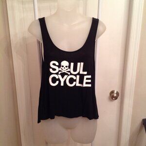 Soul Cycle Skull Flowy Cropped Tank Top One Size